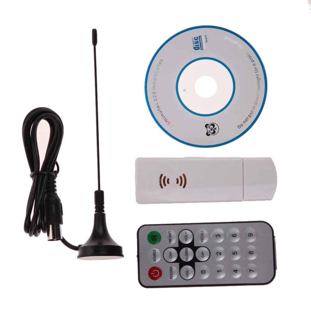 

ALLOYSEED Remote Control Style DVB-T Tuner Receiver for E4000 USB DVB-T RTL-SDR Realtek RTL2832U R820T White for TV PC Laptop