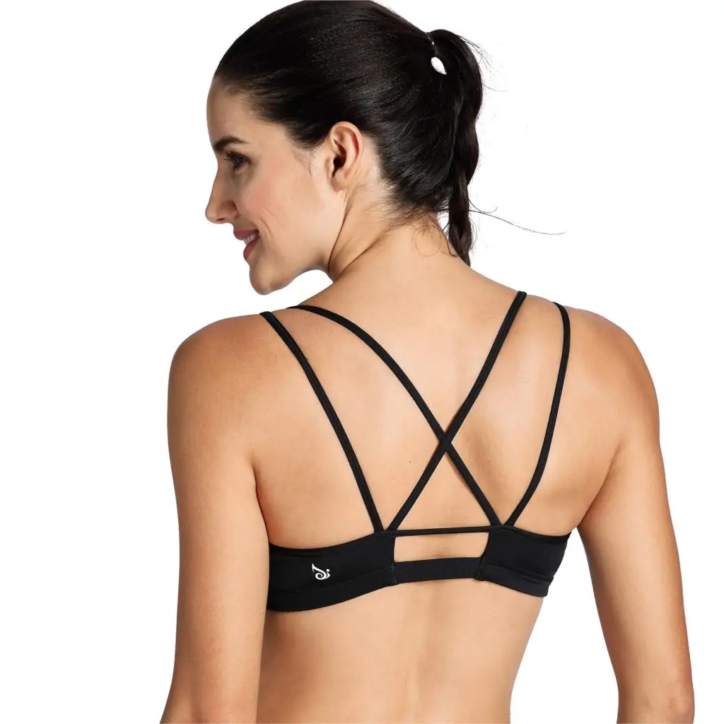 Women's Padded Cool-look Criss Cross Strappy Yoga Sports Bra