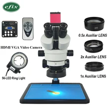 Efix 13MP HDMI VGA HD 3,5-90X Тринокулярный Стерео микроскоп непрерывный зум видеокамера мобильный телефон Печатная плата ремонт пайки