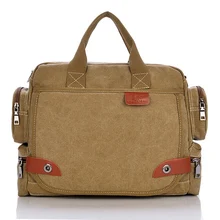 New Male Briefcases Big Business Men Messenger Bags Canvas Men’s Handbags Travel Cross-Body Bags Men Shoulder Bags Black Brown