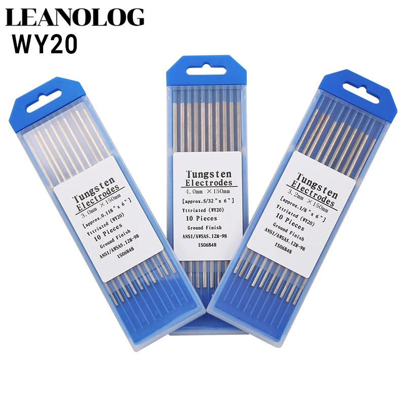 

10pcs Blue Color Code 1.6/2.0/2.4/3.0/3.2/4.0MM * 150 Yttriated TIG Tungsten Electrode Head Needle/Rod for TIG Welding Machine