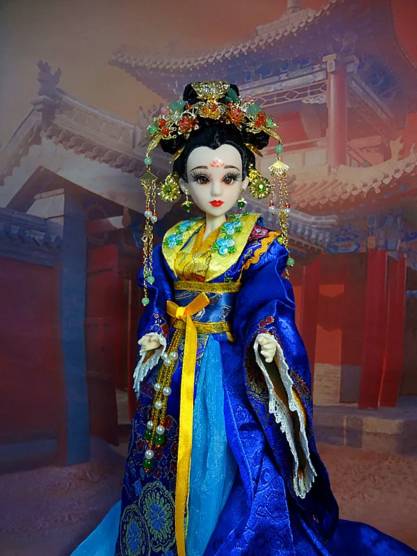 35 см ручной работы Виниловые Древние китайские стильные куклы с 3D реалистичными глазами коллекционные куклы для девочек ретро игрушки подарки на день рождения 360