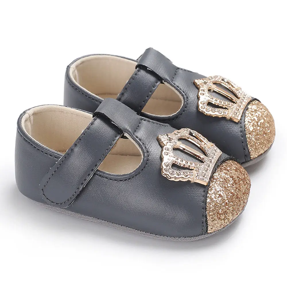 

Pudcoco Newborn Baby Girl Soft Sole Leather Crib Shoes Princess Anti-slip Sneaker 0-18Months