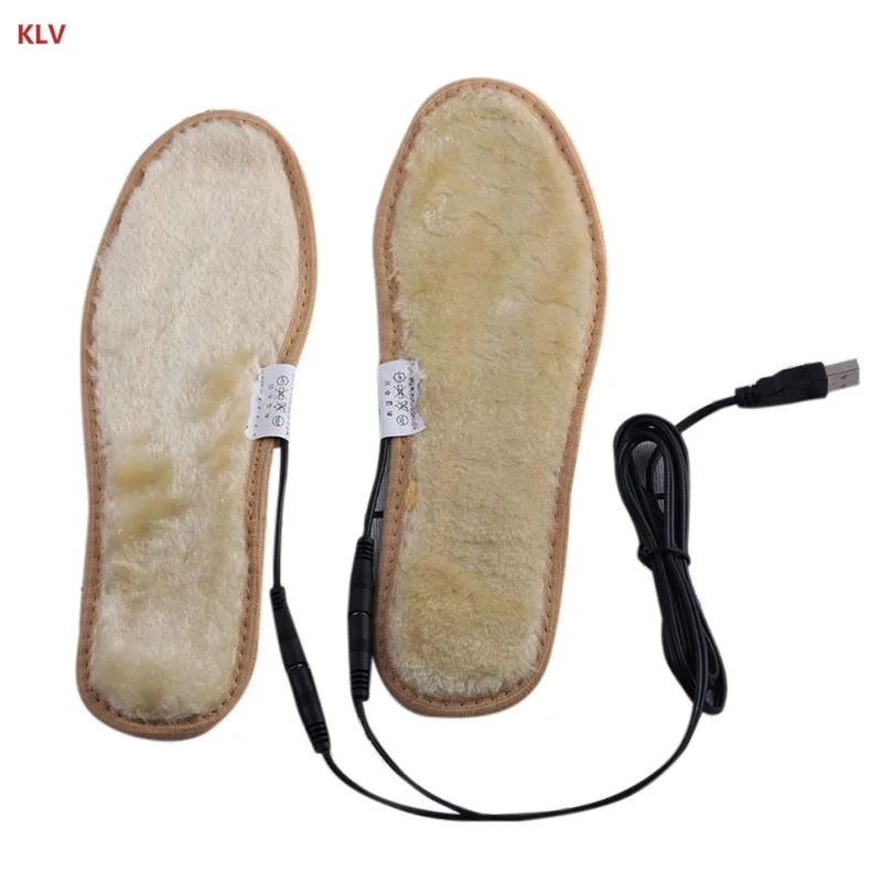 Warm Winter Accessories USB Shoes Pads Plush Insoles Thermal Fur Heating Insole