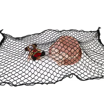 

110 X 60cm For Universal Car Trunk Luggage Storage Cargo Organiser Nylon Elastic Mesh Net With 4 Plastic Hooks