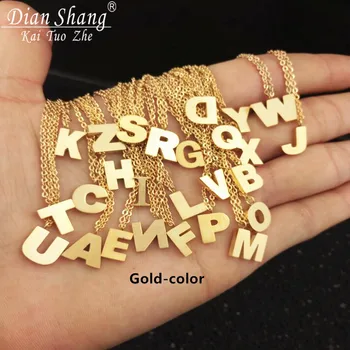 

Simple Alphabet Pendant Necklace Women Stainless Steel Initial Necklace Minimalist Letter Jewelry Christmas Gifts Bff