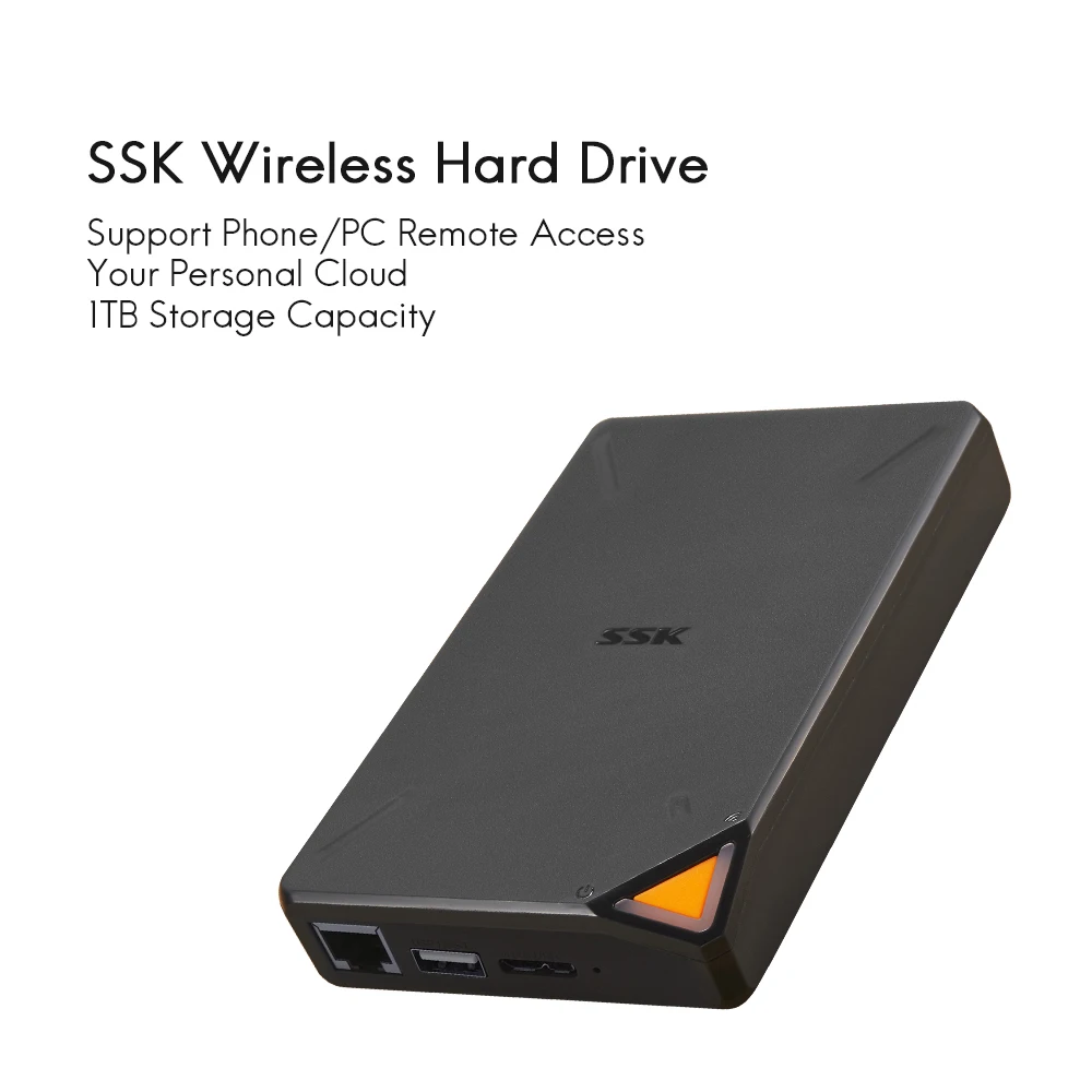  SSK Portable Wireless External Hard Drive Hard Disk Smart Hard Drive 1TB Cloud Storage WiFi Remote 