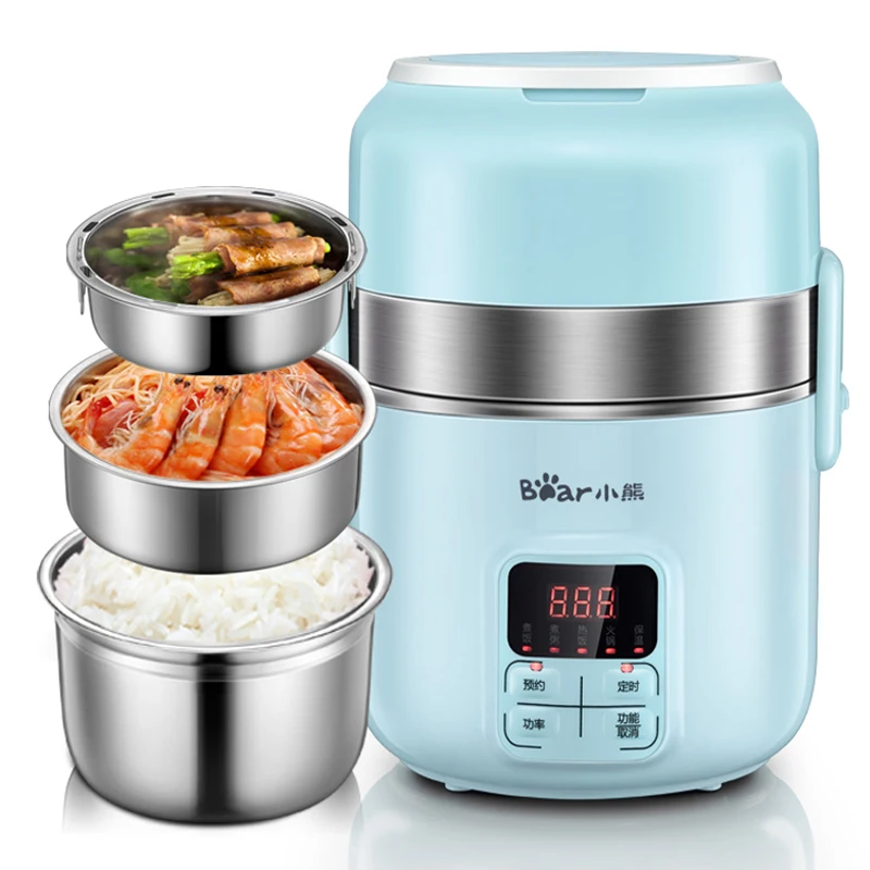 

Electric Lunch Box Stainless Steel 3 Layers Vacuum Preservation Thermal Heated Lunch Boxe Microcomputer Control Mini Rice Cooker