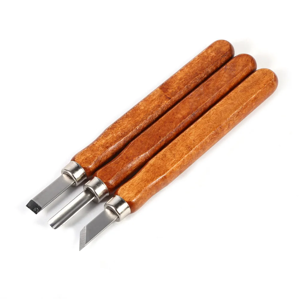 3Pcs/Set Mini Carving Tool Knife Woodwork Sculpture Tools Carbon Steel