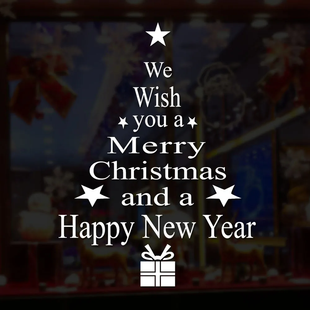 

Christmas Wall Sticker Xmas Tree Shaped Removable Shop Windows Decals New Year Home Decor Adesivod De Parede #BF