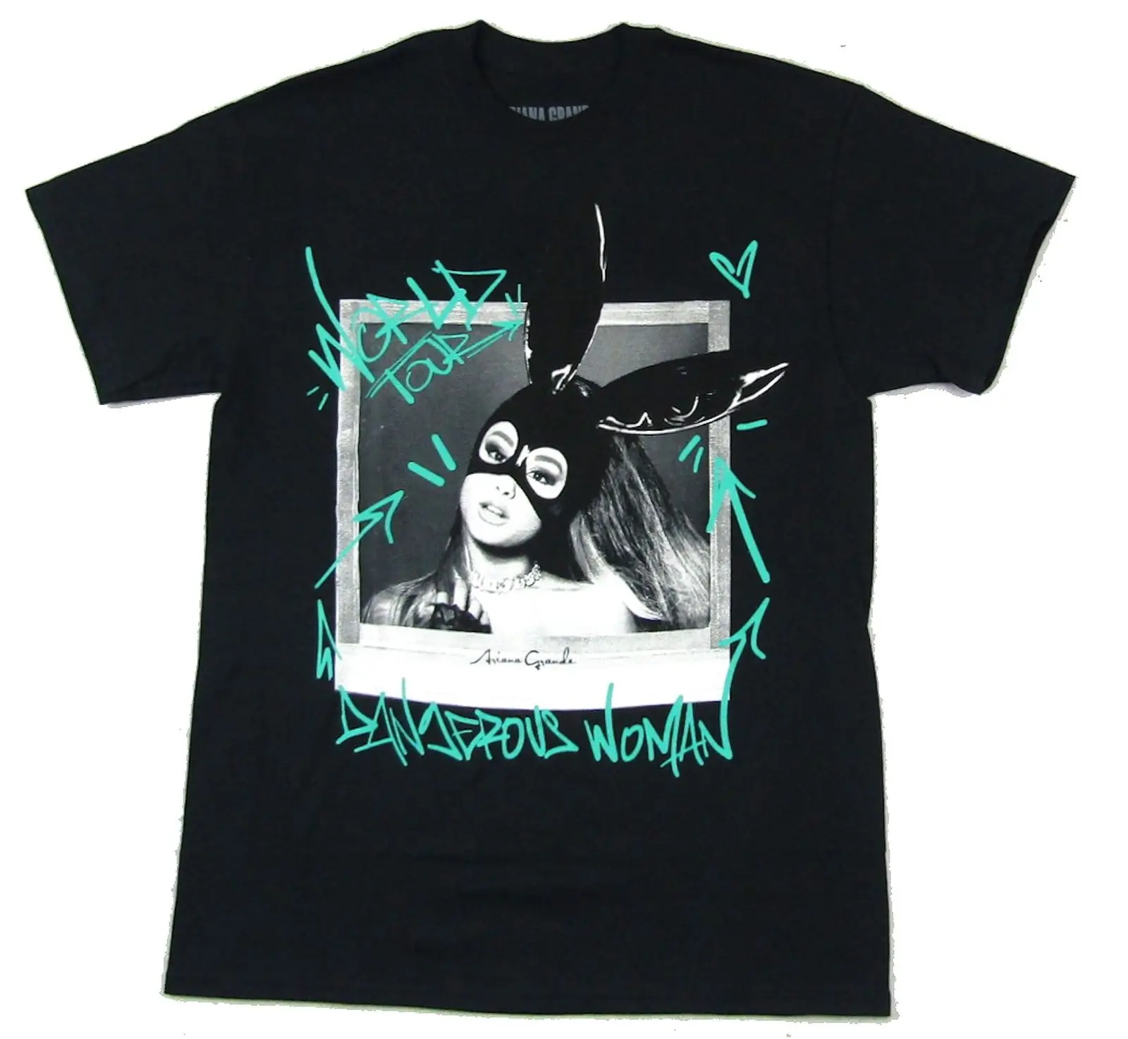 

Ariana Grande Dangerous Woman Photo Black T Shirt New Official Print Casual T-Shirt Men Brand Top Tee Solid Color Plus Size