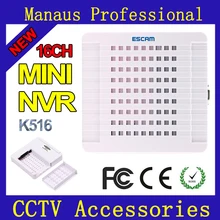New 16 Channel 1080P/960P/720P Portable Network Video Recorder for Surveillance IP Camera ESCAM HD MINI NVR K516 Support 4TB HDD