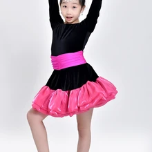 Детское платье для латинских танцев, тренировочные и перфорированные трико для девочек, латинский Бальный Танец Сальса, платье, танцевальные костюмы для детей