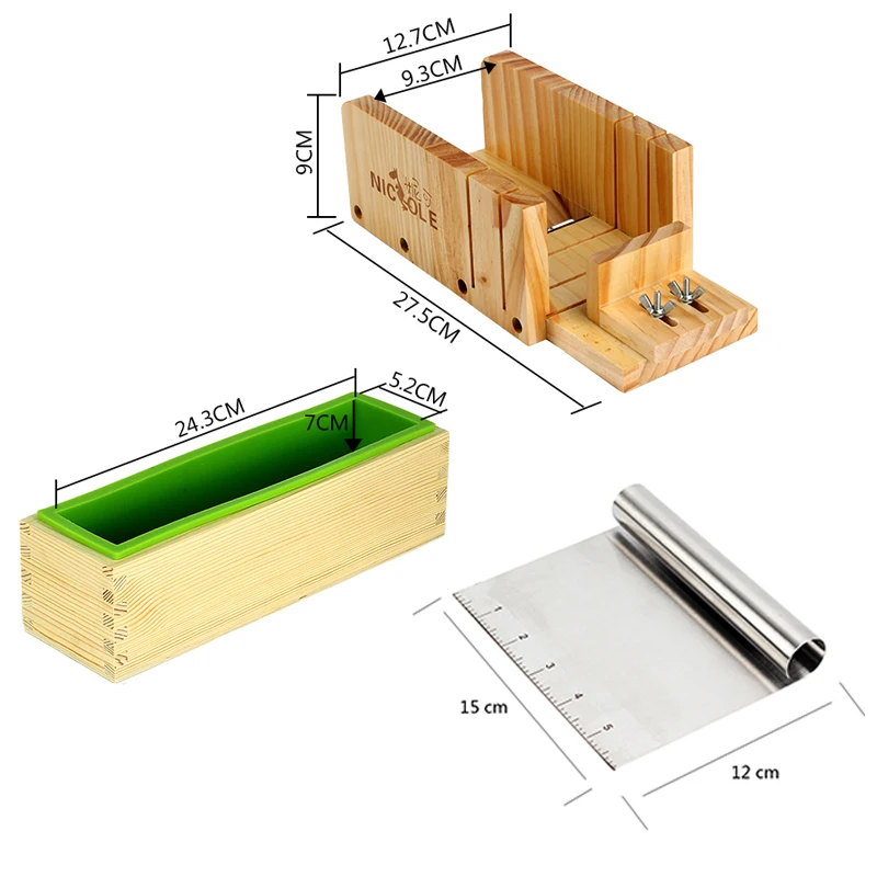Домашняя машина для производства мыла набор инструментов-3 прямоугольная силиконовая форма с регулируемым деревянный нож для хлеба и Нержавеющая сталь лезвие