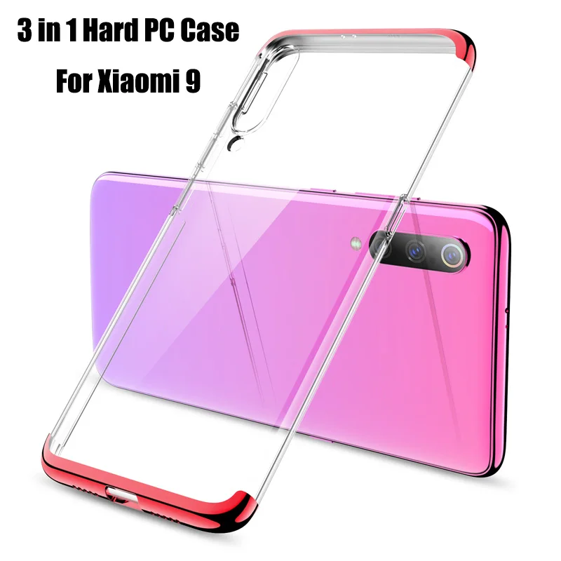 

For Xiaomi Mi 9 Mi9 Case Hard PC Plating 3 in 1 Hybrid Transparent Slim Protective Back cover Case for xiaomi mi9 xiaomi 9 shell