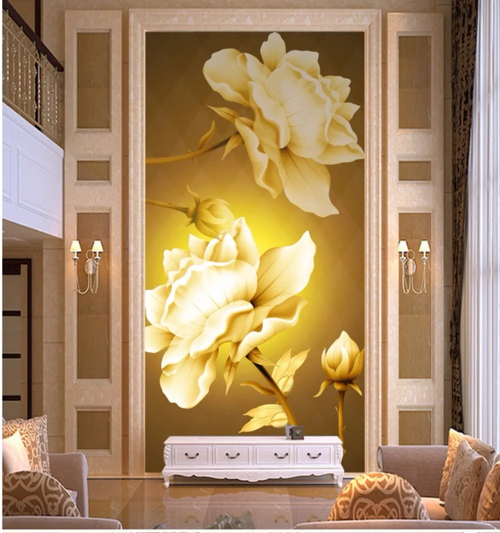 Téléchargement gratuit Images Wellyu Custom Photo Wallpaper 3d Mural European Style Golden Rose dernière salutations