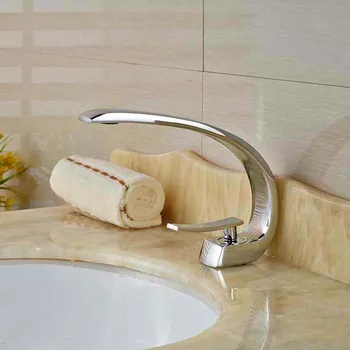 

Chrome Brass Bathroom Basin Faucet Single Handle Hole Vanity Sink Mixer Tap