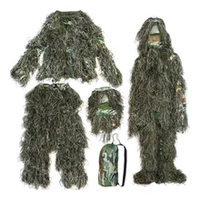 SEWS-5 шт. Ghillie костюм камуфляж Лесной Камуфляж лес Охота 3D