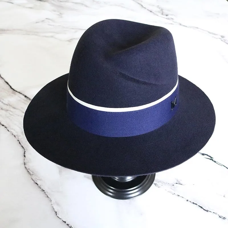 Tanie Fibonacci wysokiej jakości jesienno zimowa Fedora kapelusze damskie dla kobiet M wełna 100% filcowy kapelusz akcesoria do włosów czapka