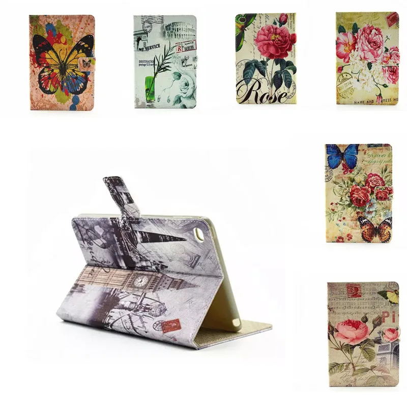 

LY Cartoon Flip PU Leather Cover For Funda Capa Ipad Mini 4 mini4 Tablet Case Smart Stand With Sleep & Wake-up Function Cases
