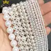 Natural White Shell Pearl Beads Round Loose Spacer Beads For Jewelry Making DIY Bracelet Necklace Accessories 15'' 2/3/4/6/8mm ► Photo 1/6