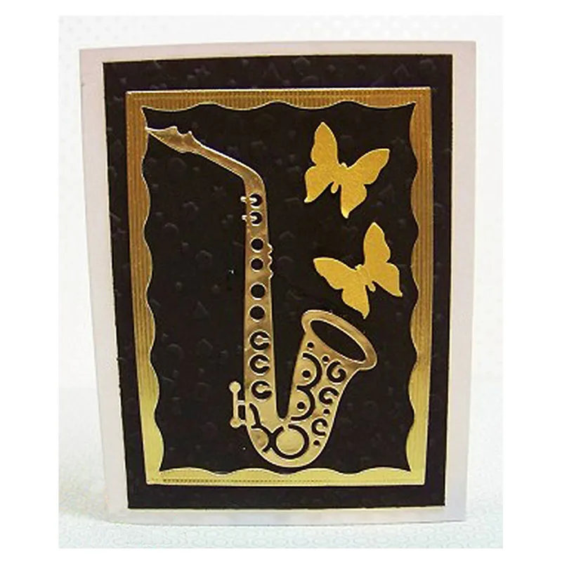 

GJCrafts 100*112mm Saxophone Metal Cutting Dies For Scrapbooking Card Making Album Embossing Crafts Diecut Musical Instrument