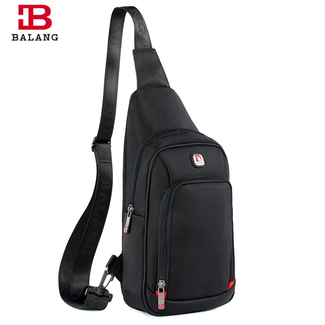 

BALANG Large Capacity Waterproof Chest Pack for Ipad Zipper Messenger bag Men's High Quality Shoulder Packs Unisex Crossbody Bag