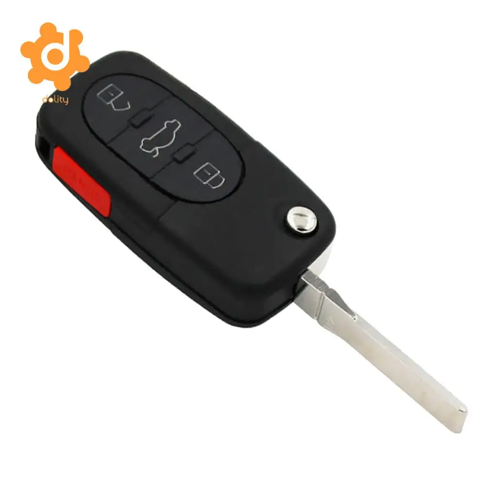 4 Buttons Remote Control Uncut Flip Car Key Fob for Audi A4 A6 A8 S4 TT