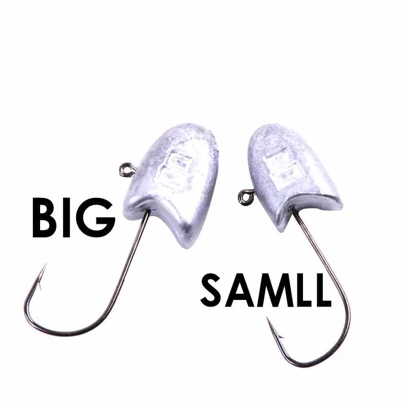 5pcs/lot fishing hook 3.5g 2.5cm  5.0g 2.6cm Lead jig head hooks for Soft Lure worm Jigging Hook carp fishing tackle accessories