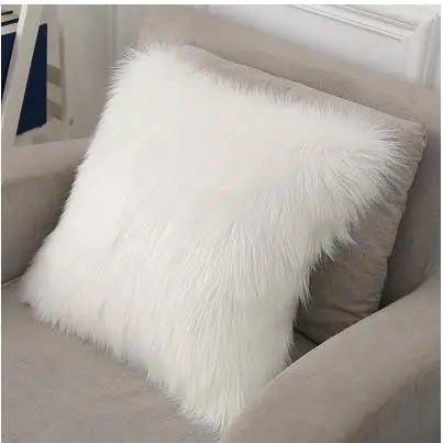 

North European plush pillow with core cushion cover cute sofa bed model room fur pillow-87