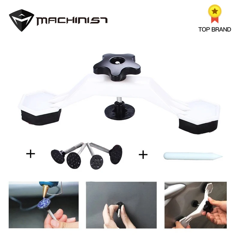 Car Truck Paintless Dent Hail Damage Repair Bridge Puller+6*Adapter