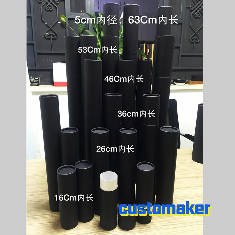 Black Cardboard Tube Blueprints Art Paper Cylinder Poster Painting Mouse Pad Pen A4 Paper A1 A2 A3 A5