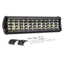 Buy Universal 12'' 144W 14400LM Quad Row LED Pods Off Road Driving Light Bar Waterproof Flood Work Light for Truck Jeep Motorcycle Free Shipping