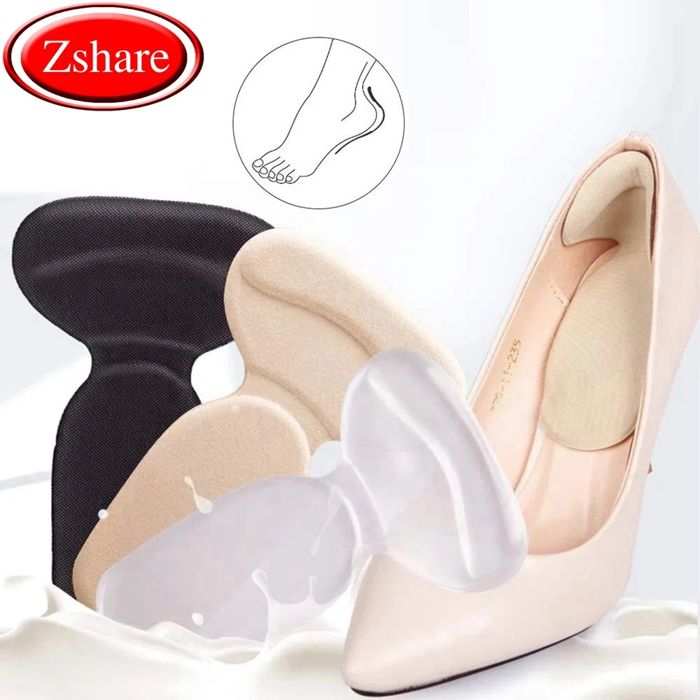 

1 Pair T-type Heel Grips Silicone Soft Insert Heel Liner Grips High Heel Comfort Pads Feet Care Accessories HT-8
