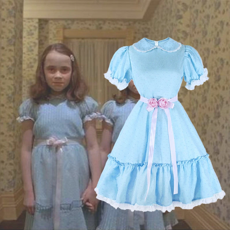 Disfraz de Halloween de la película de terror, vestido azul de las hermanas  gemelas, Grady e hija, E001| | - AliExpress