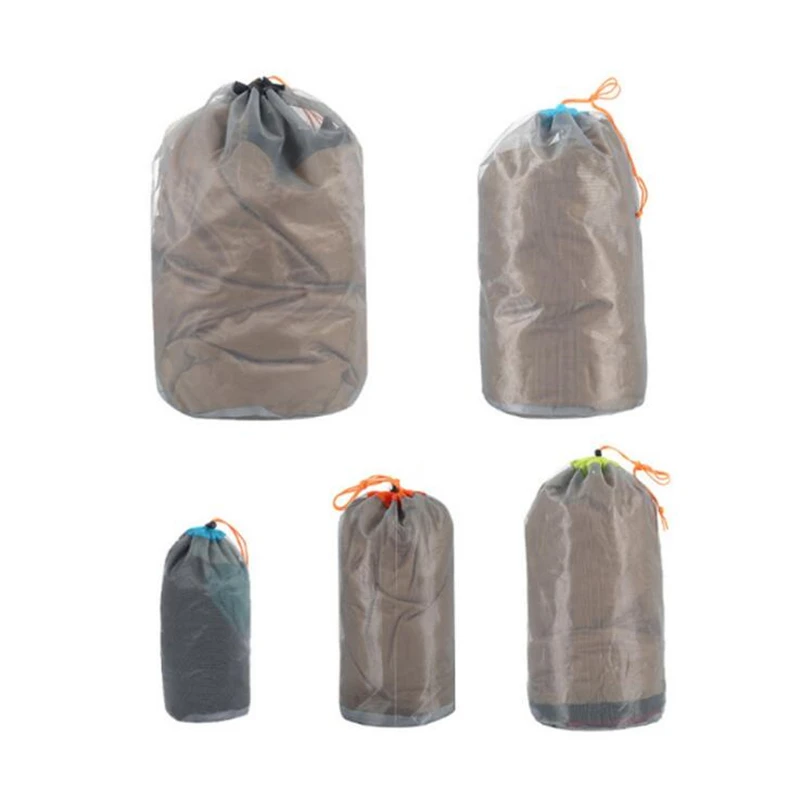 

Camping Outdoor Ultralight Mesh Storage Bag EDC Stuff Sack Drawstring Bag Pocket Multi Tool Outdoor Camping Equipment Tools