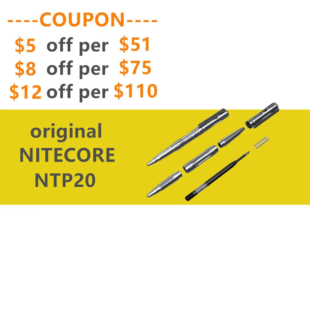 

NITECORE NTP20 Multi-Functional Titanium Alloy Tactical Pen suitable for Seif-defense,Emergency Escape, Daily writing