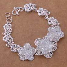 AH284 популярный браслет из стерлингового серебра 925 пробы, модное ювелирное изделие из стерлингового серебра 925 пробы с большим цветком/arsajiza bfuajxba