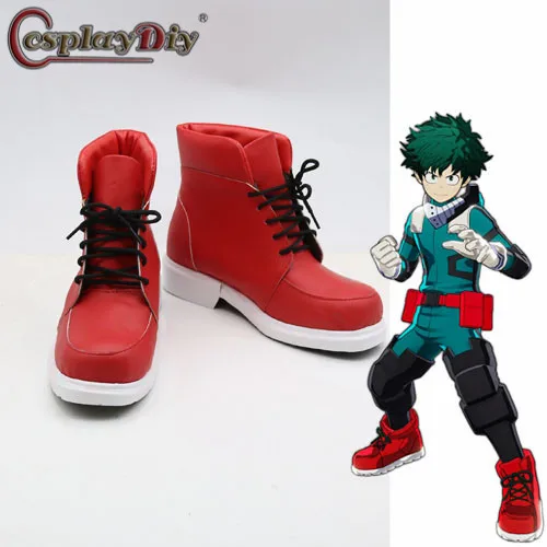 Cosplaydiy Аниме Boku No Hero academic Shoes Izuku Midoriya/Обувь для костюмированной вечеринки красные