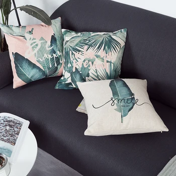 

Nordic simple style GREEN plants Designs Cushion cover for Pillow/cushion Cotton and linen materials without pillow inner