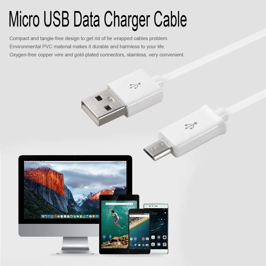 المصغّر USB كابل 1 m 3ft ل Xiaomi LG اللوحي شاحن هاتف محمول يعمل بنظام تشغيل أندرويد الذكية أقراص USB شحن كابل بيانات الحبل ضوء الوزن