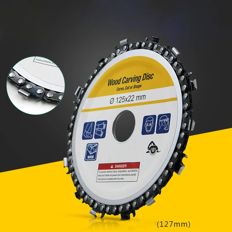 

5 Inch Chain Grinder Saws Disc Woodworking Chain Plate Tool Wood Carving Disc Angle Grinding Tools