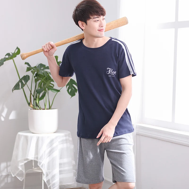 men pajama sets 100 Cotton mens cotton pajama sexy pajamas mens