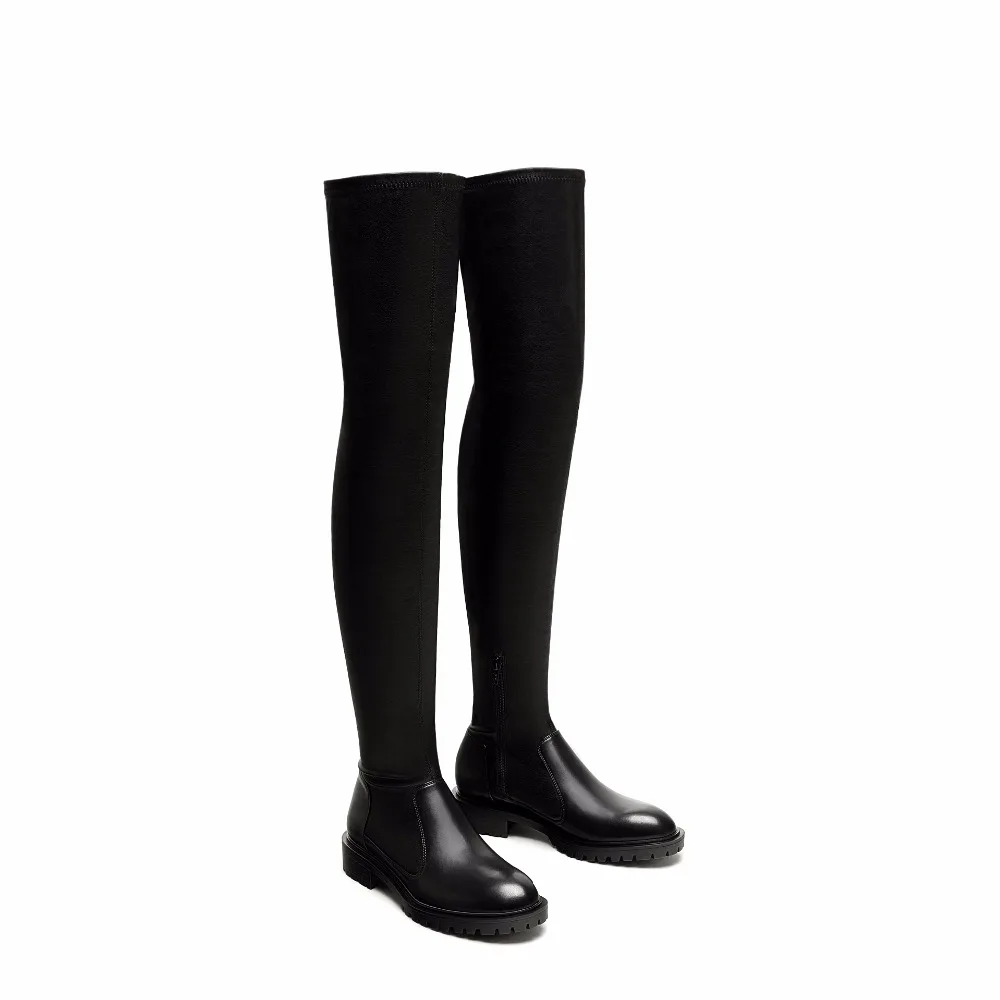 Arden Furtado/Коллекция года; сезон весна-осень-зима-лето; модные женские сапоги на квадратном каблуке; эластичные сапоги выше колена; высокие сапоги