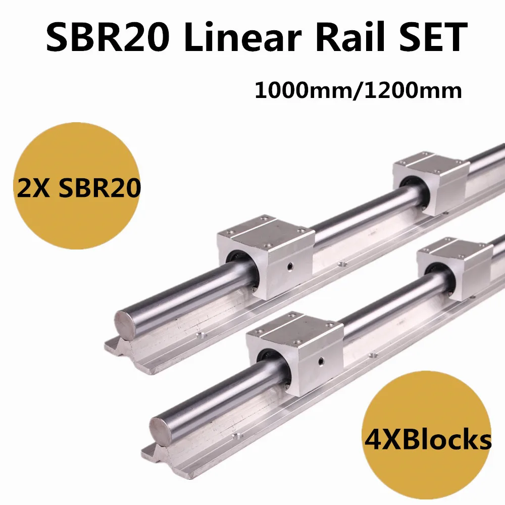 Линейная направляющая SBR20 20 мм Длина 1000 1200 полностью поддерживаемая линейная с