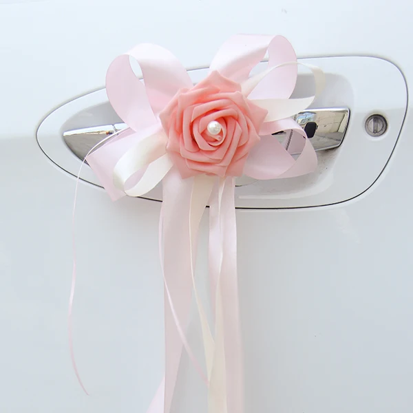 

Wedding Car Butterfly Rearview Mirror Handle Flowers Decoration Wedding Anniversary Car Supplies Wedding Team Knob Decoration