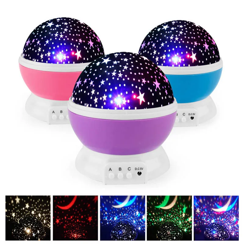 Novelty LED Rotating Star Projector Lighting Moon Starry Sky Children Baby Night Sleep Light Projection Lamp | Игрушки и хобби