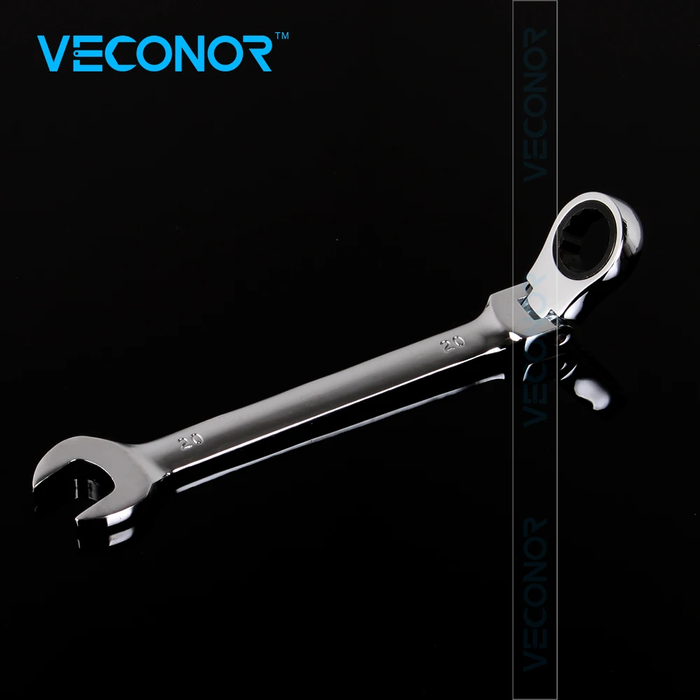 7-19 мм трещотка комбинированный ключ гаечный ключ набор инструментов гибкая головка 180 градусов вращающееся зеркало полированная CRV сталь