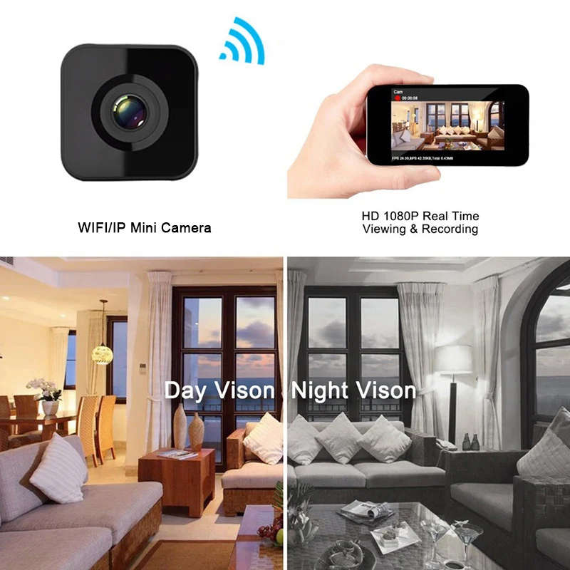 Мини Wifi ip-камера ночного видения HD 1080P Мини видеокамера с детектором движения видео запись голоса DV широкий угол градусов