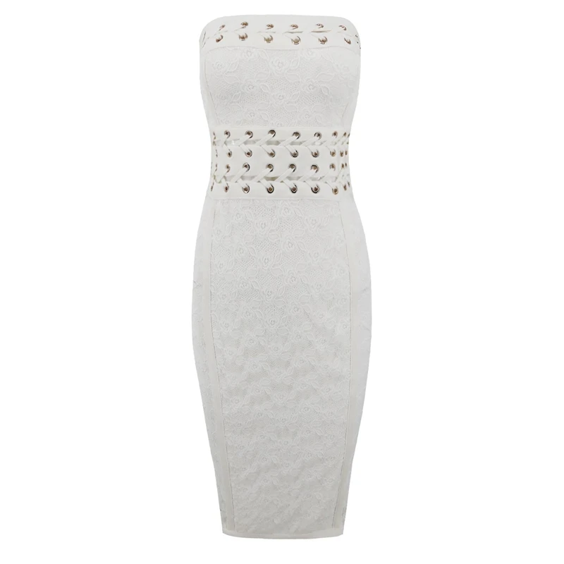 Dalla Vestito Donna Sera Fuori Off Spalline Partito Sexy Bodycon Celebrity Bianco Senza Spalla Fasciatura Vestiti 2018 Scava Di Pizzo Maniche wz8CqF